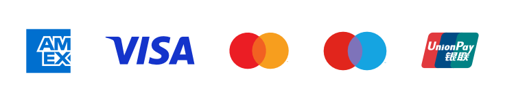 Accepted Payment Cards: Visa, Mastercard, American Express